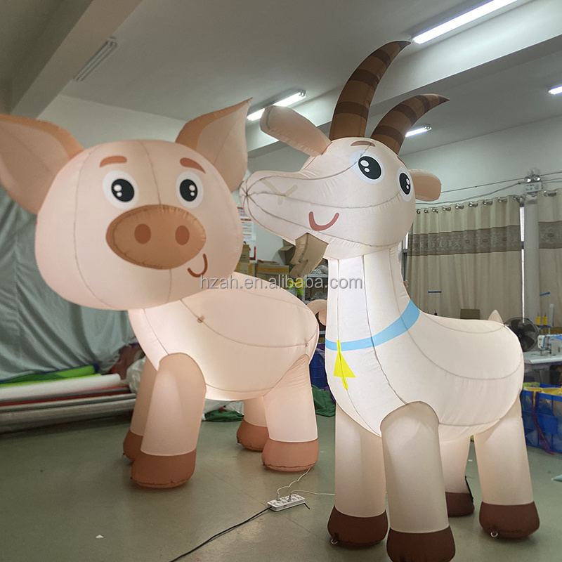 Giant inflatable goat inflatable farm animals cartoon model balloon for decoration