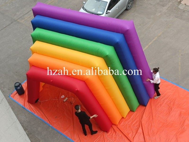 Advertising Giant Colorful Tunnel Inflatable Rainbow Arch for Parade Pride