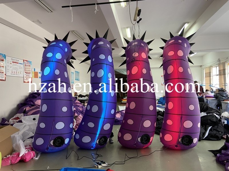 Halloween Inflatable Monster Inflatable Eye Flower Column with Led Light Inflatable Eyeball Flower