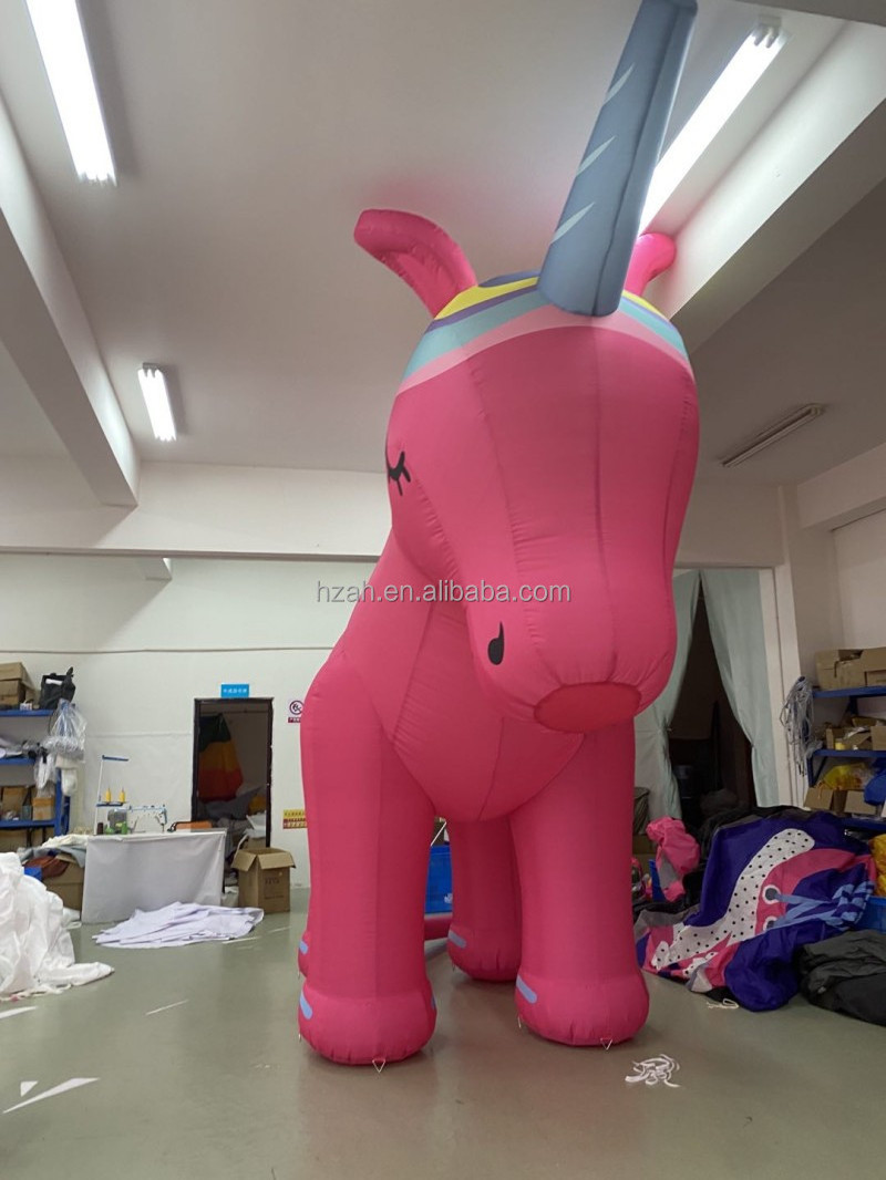 Party Led Light Pink Cute Unicorn Inflatable Pony Horse Unicorn Cartoon for Children's Day