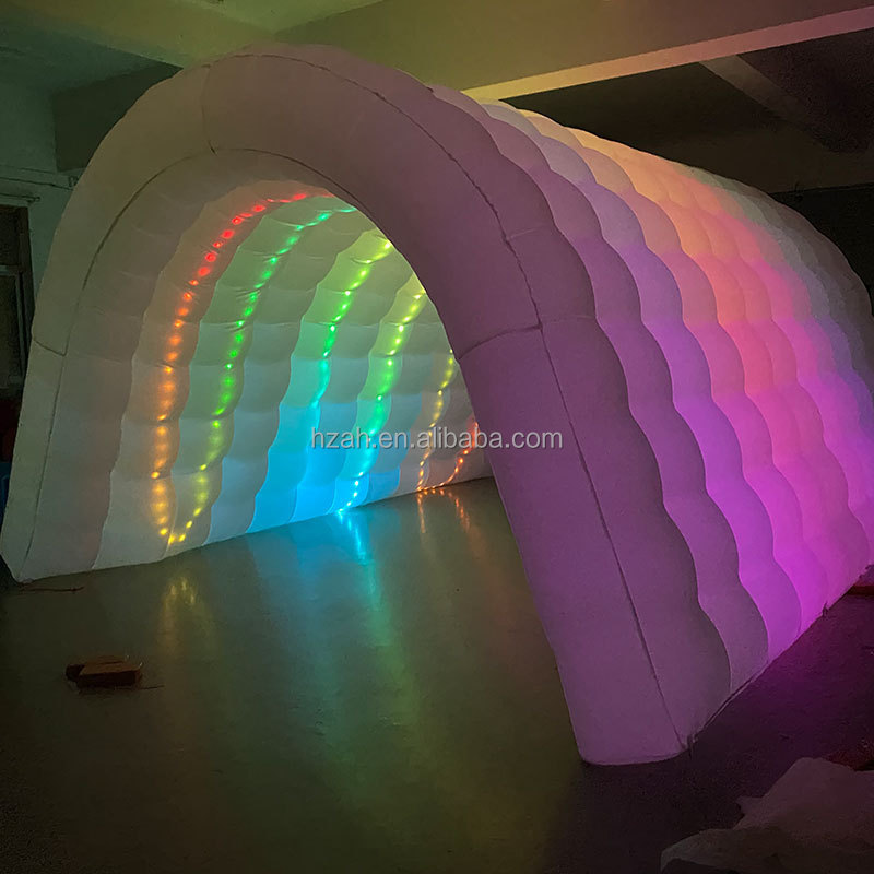 Colorful Led Light Inflatable White Tunnel Tent for Outdoor Promotion