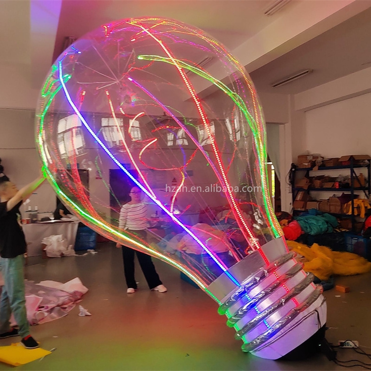 Giant Bulb Balloon LED Lighting Lamp Bulb Inflatable Balloon for Decorations