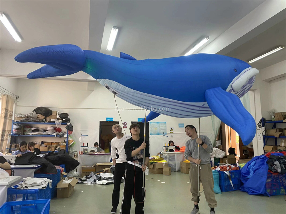 Parade Giant Inflatable Whale Inflatable Marine Fish Balloon Blue Whale For Theme Party Decoration