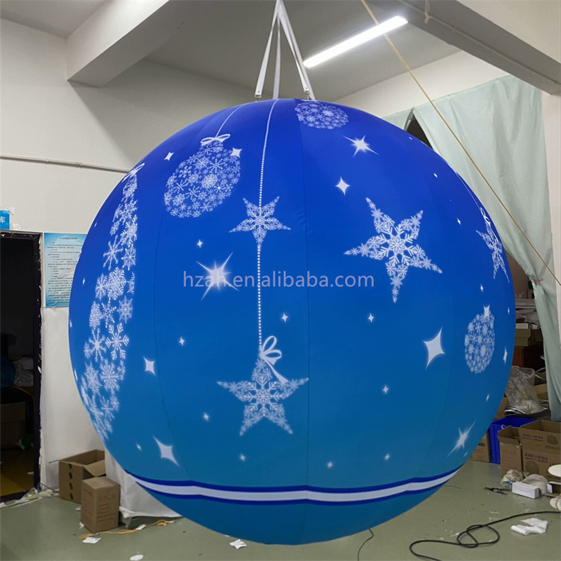 Giant LED Inflatable Snowball Inflatable Snow Ball Balloon for Christmas Decorations