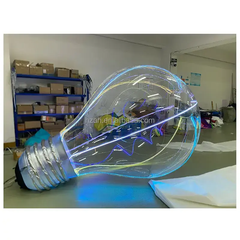 Advertising Giant Transparent Inflatable LED Lighting Bulb Balloon