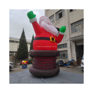 Christmas Giant Inflatable Santa Claus on the Roof Decoration Outdoor