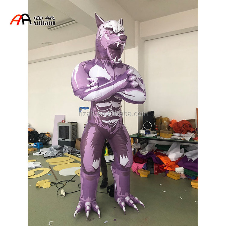 New Design Waterproof Vivid Inflatable Wolf Cartoon