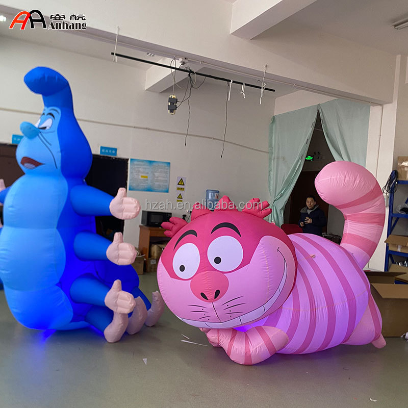 Alice in Wonderland Cheshire Cat LED Inflatable Cartoon Character for Party Decoration