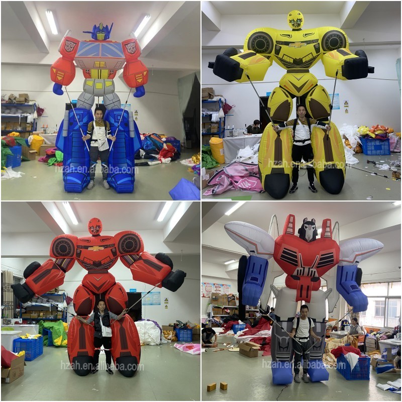 parade decoration yellow inflatable walking puppet transform car robot costume parade inflatables