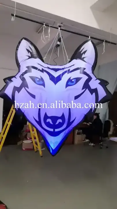 Led lighting wolf balloon wolf head hanging for party decorations