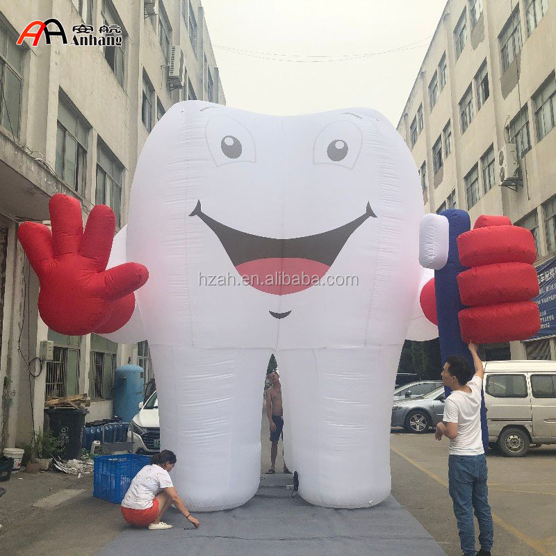 Giant Advertising Balloon Inflatable Tooth Model with Banner