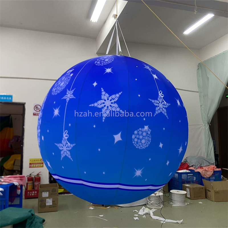 Giant LED Inflatable Snowball Inflatable Snow Ball Balloon for Christmas Decorations