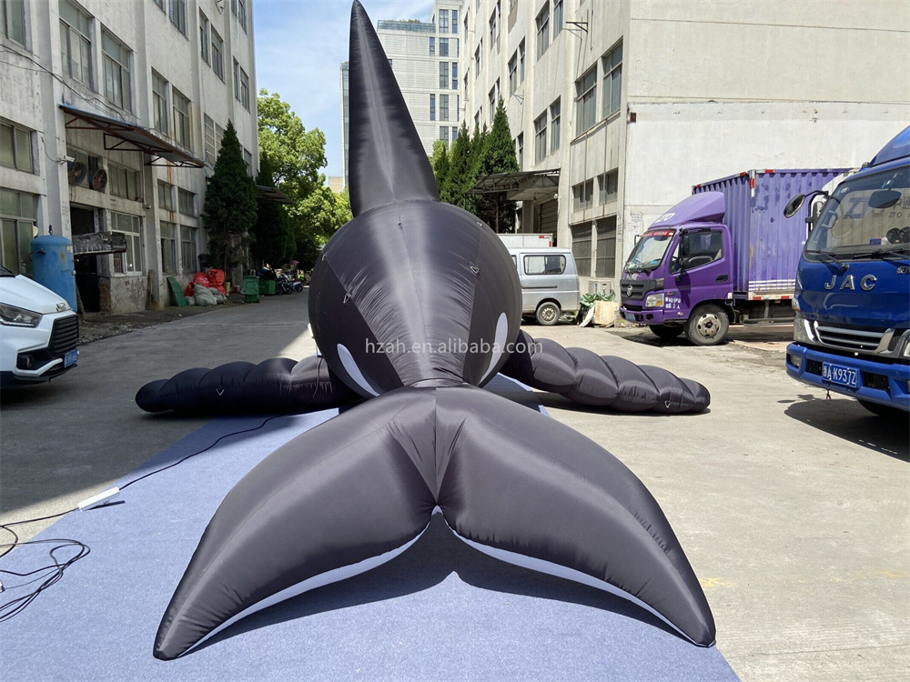 Hanging inflatable whale animal model inflatable killer whale for ocean event decoration