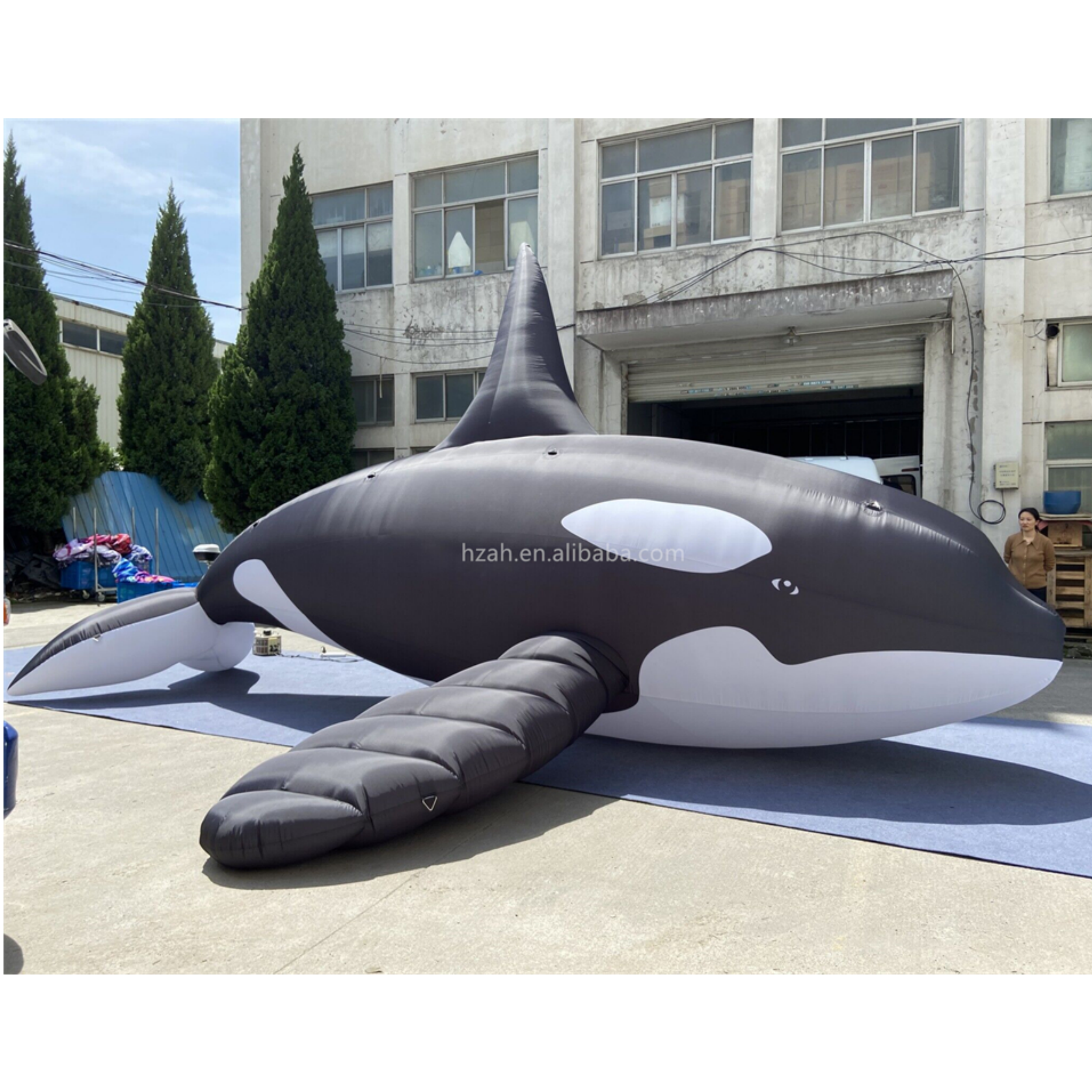 Hanging inflatable whale animal model inflatable killer whale for ocean event decoration