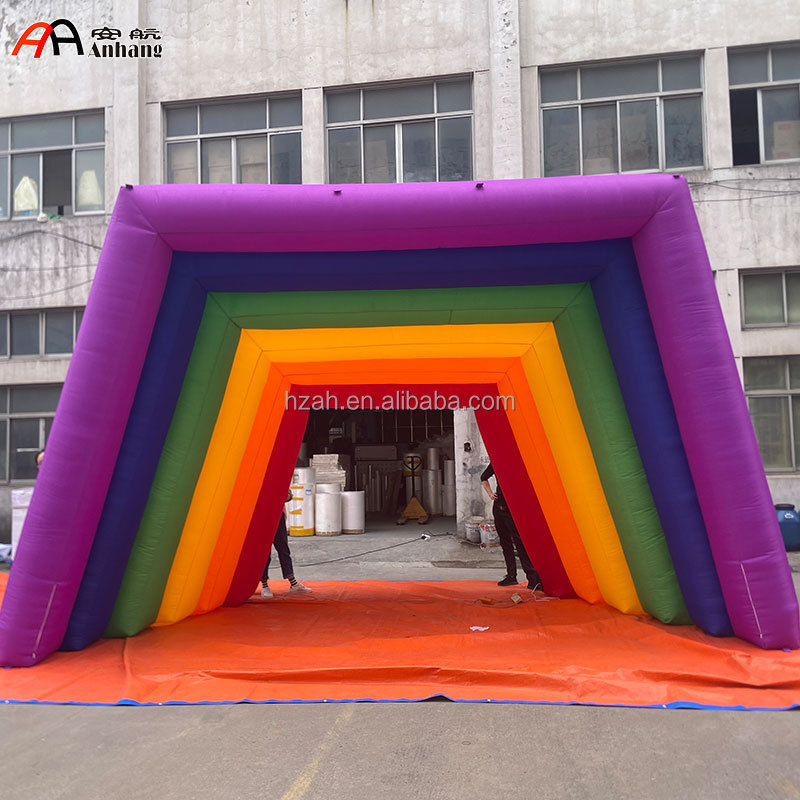 Advertising Giant Colorful Tunnel Inflatable Rainbow Arch for Parade Pride