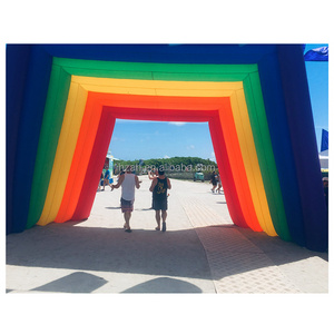 Advertising Giant Colorful Tunnel Inflatable Rainbow Arch for Parade Pride