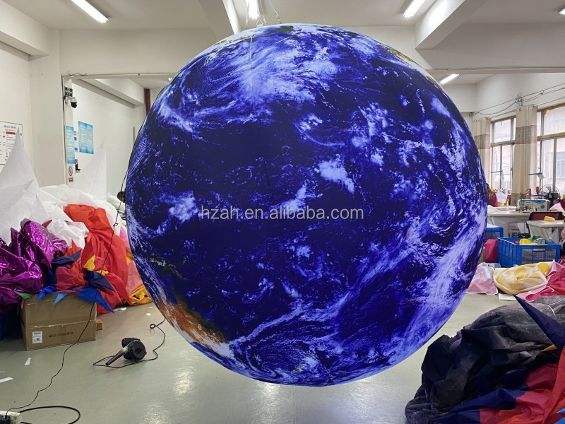 Custom led light inflatable earth inflatable earth model balloon inflatable planet for solar system ceiling decoration