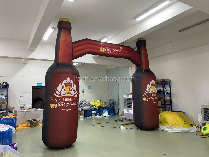 3.7mH Inflatable Beer Bottle Arch Advertising Giant Inflatable Beer Bottle Entrance for Beer Festival