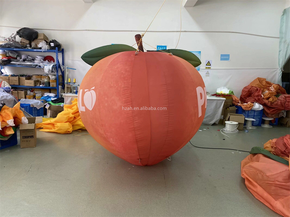 Custom logo design inflatable fruit peach model for advertising