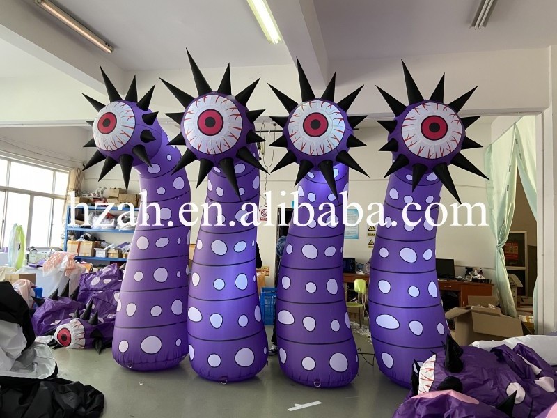 Halloween Inflatable Monster Inflatable Eye Flower Column with Led Light Inflatable Eyeball Flower