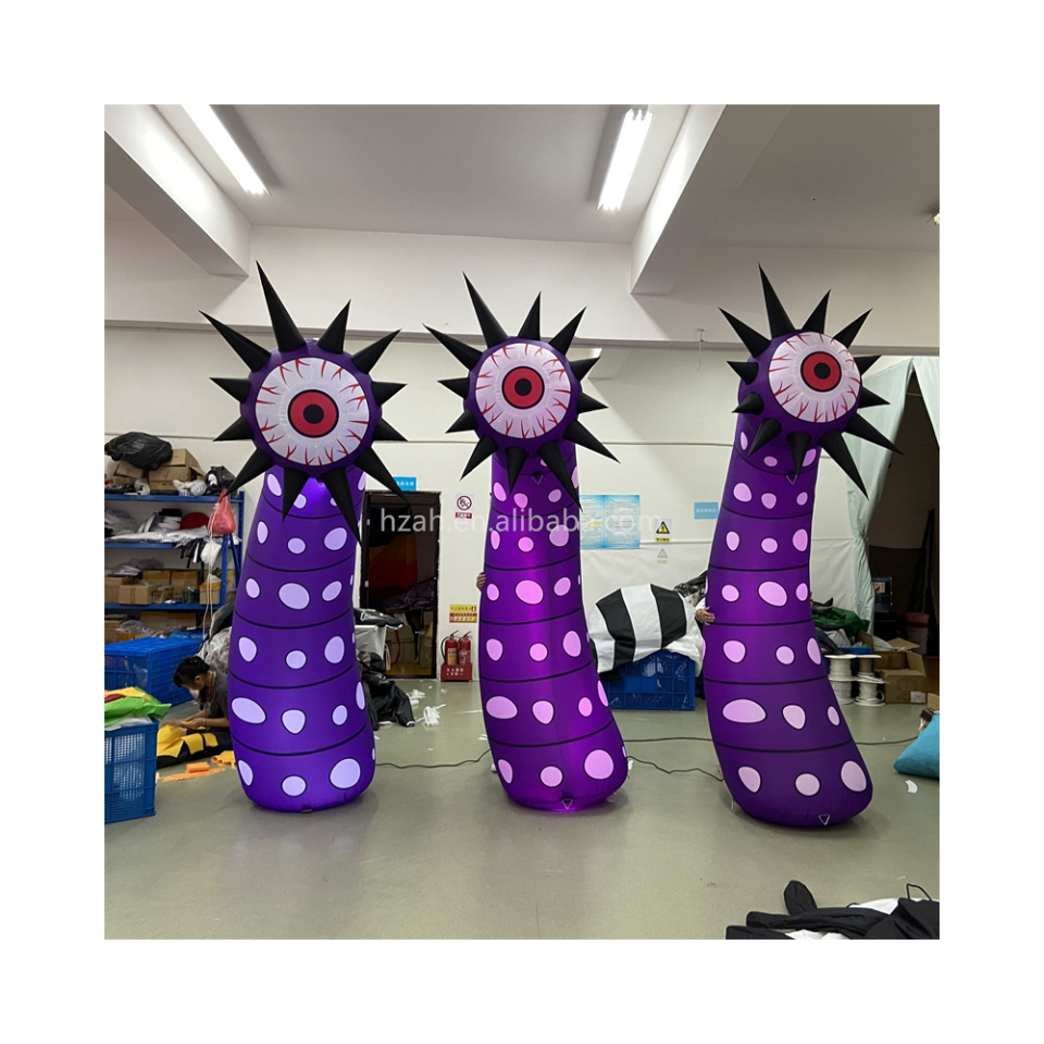 Giant Inflatable Column With Eyes Led Lighting Eyeball Flower Inflatable Led Eye Tree