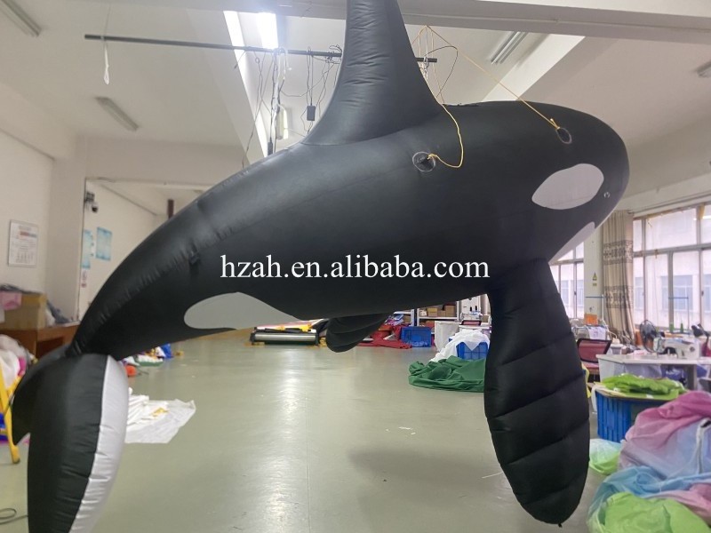 Led Light Marine Themed Event Decor Custom Size Inflatable Orcinus Orca Model Killer Whale Grampus Realistic Balloon