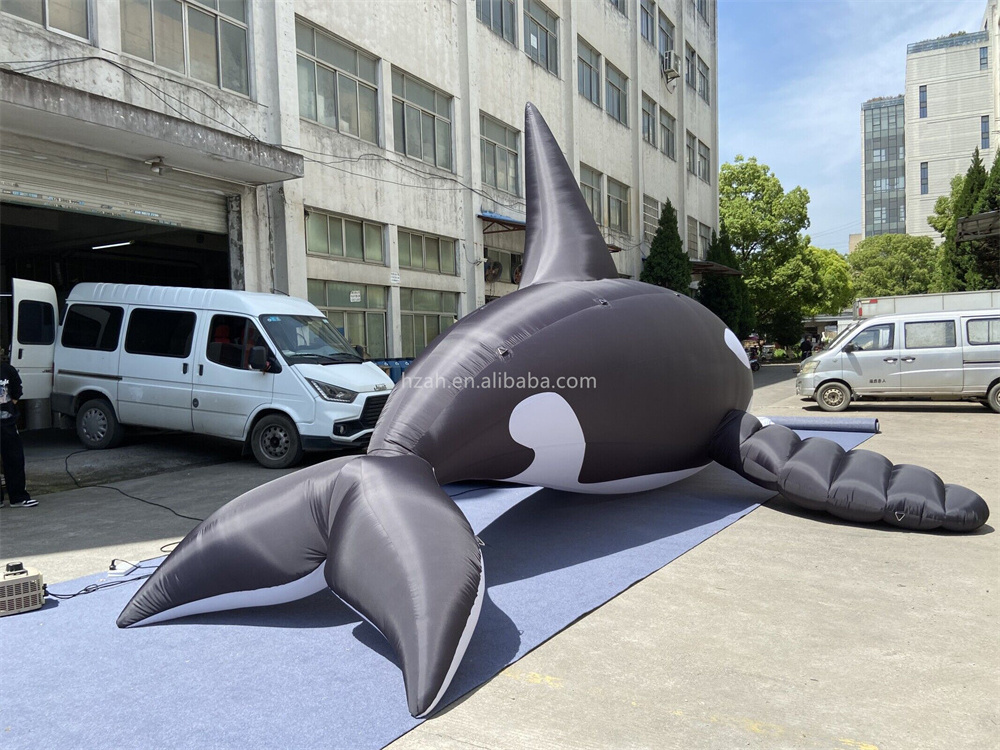 Hanging inflatable whale animal model inflatable killer whale for ocean event decoration