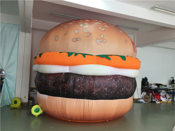 Custom Giant Inflatable Hamburger Model Inflatable Burger with Logo for Advertising