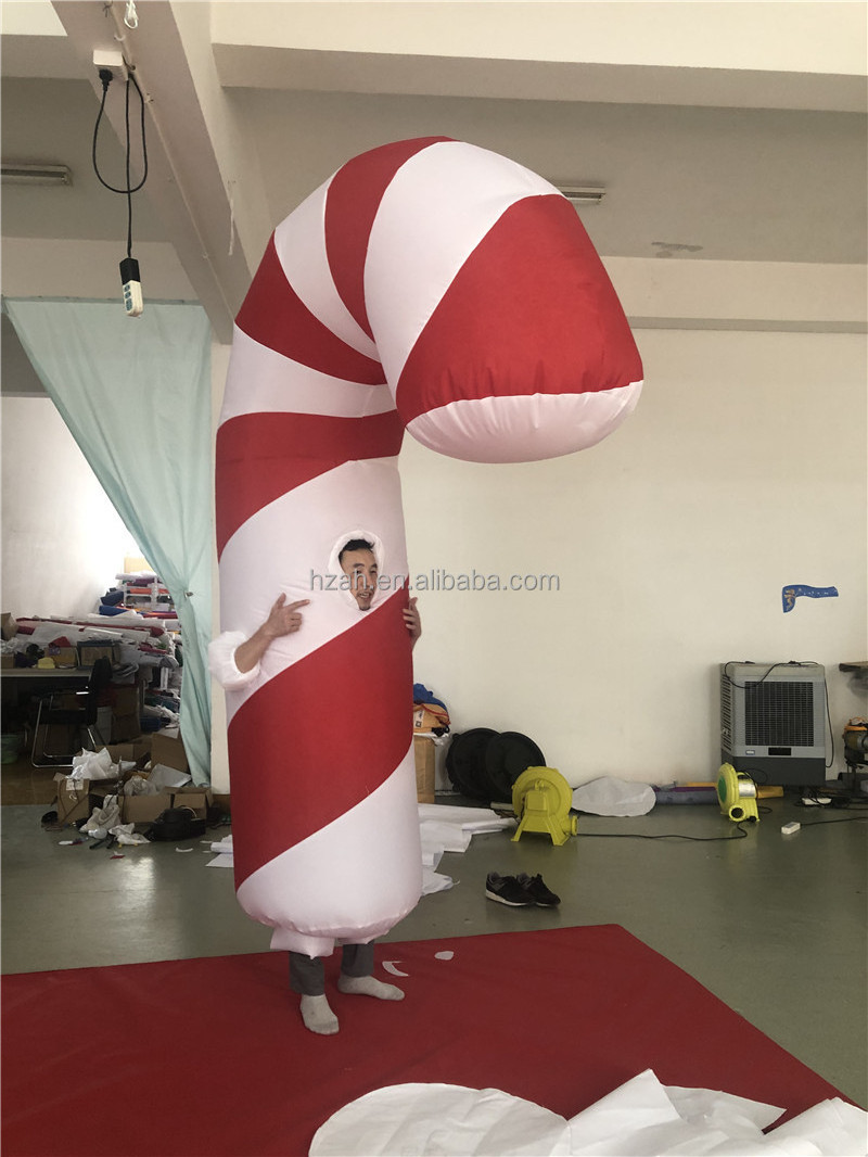 Parade Performance Inflatable Candy Cane Costume for Christmas Decoration