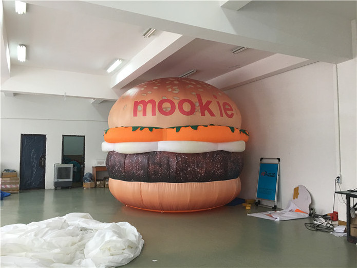 Custom Giant Inflatable Hamburger Model Inflatable Burger with Logo for Advertising