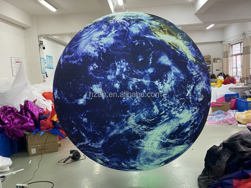 Custom led light inflatable earth inflatable earth model balloon inflatable planet for solar system ceiling decoration