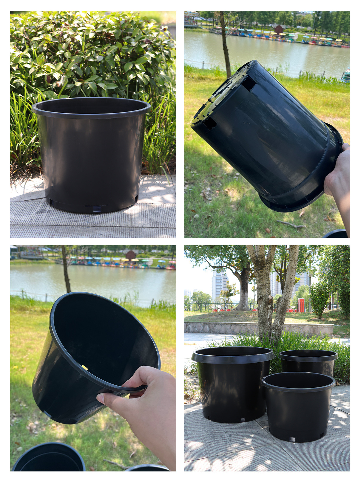 Wholesale Farmland Greenhouse Garden Plastic Nursery Grow Pots 1-25 Gallon Black Grow Pots for Nursery Plants(HG-002-5)