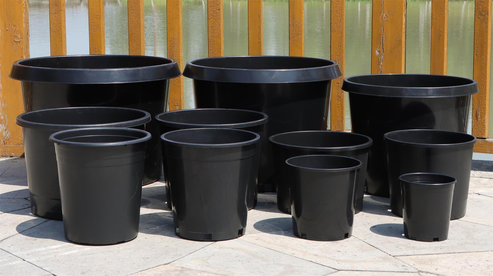 Wholesale Farmland Greenhouse Garden Plastic Nursery Grow Pots 1-25 Gallon Black Grow Pots for Nursery Plants(HG-002-5)