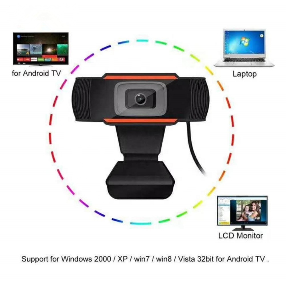 1280x720P HD Webcam Video Record USB Microphone Web Camera PC Computer Camera With Absorption MIC for Skype for Android TV