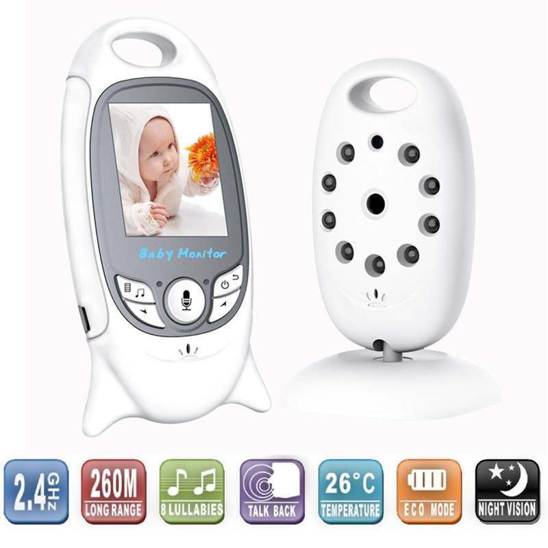 Wireless Baby Monitor Way Talk Night Vision IR Nanny Babyfoon Baby Camera with Music Temperature 2.0 inch Color Screen VB601