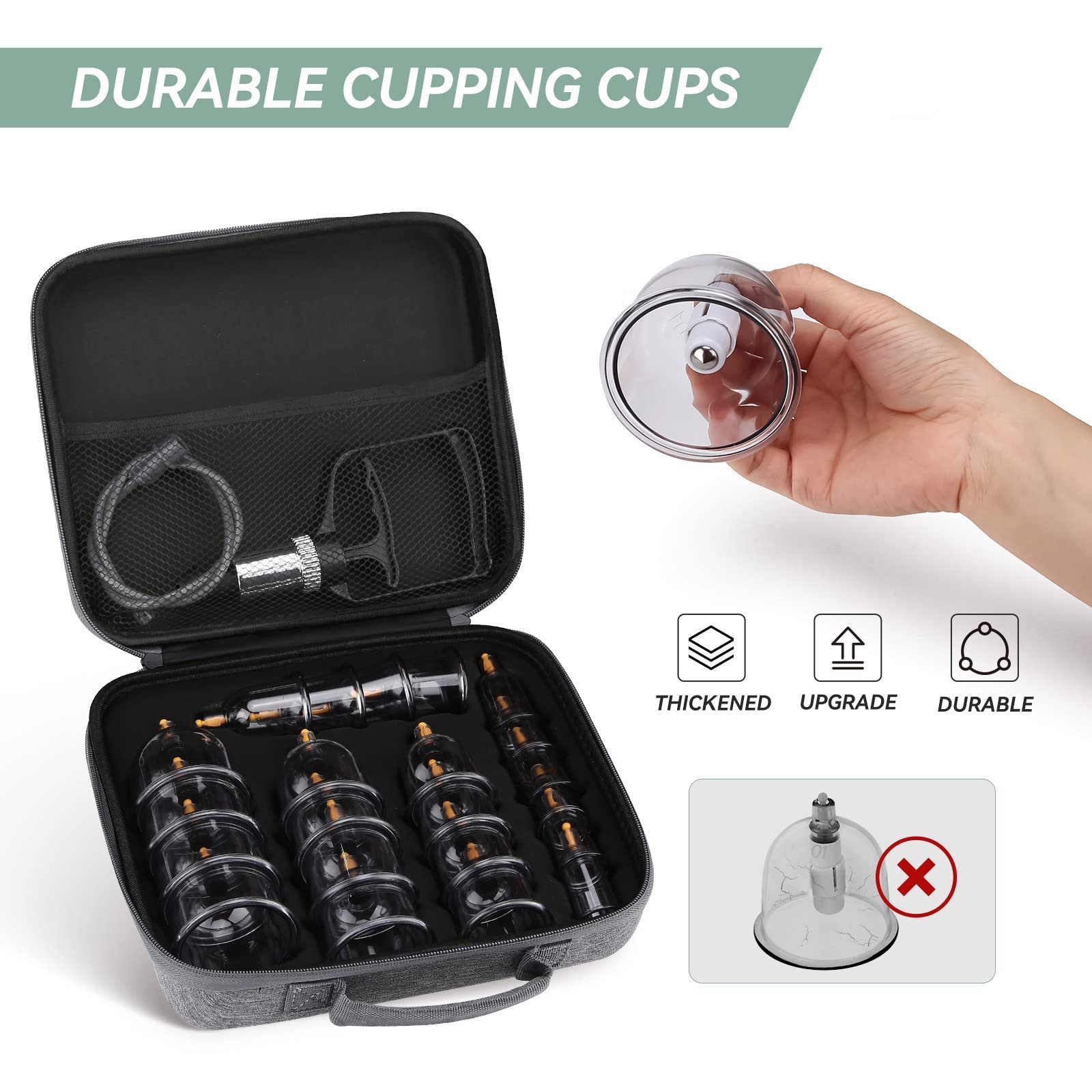 Hot Sell Factory Price Hijama Cups Wholesale Original OEM Factory 12 18 22 24 32 Hijama Cupping Set Vacuum Therapy Set