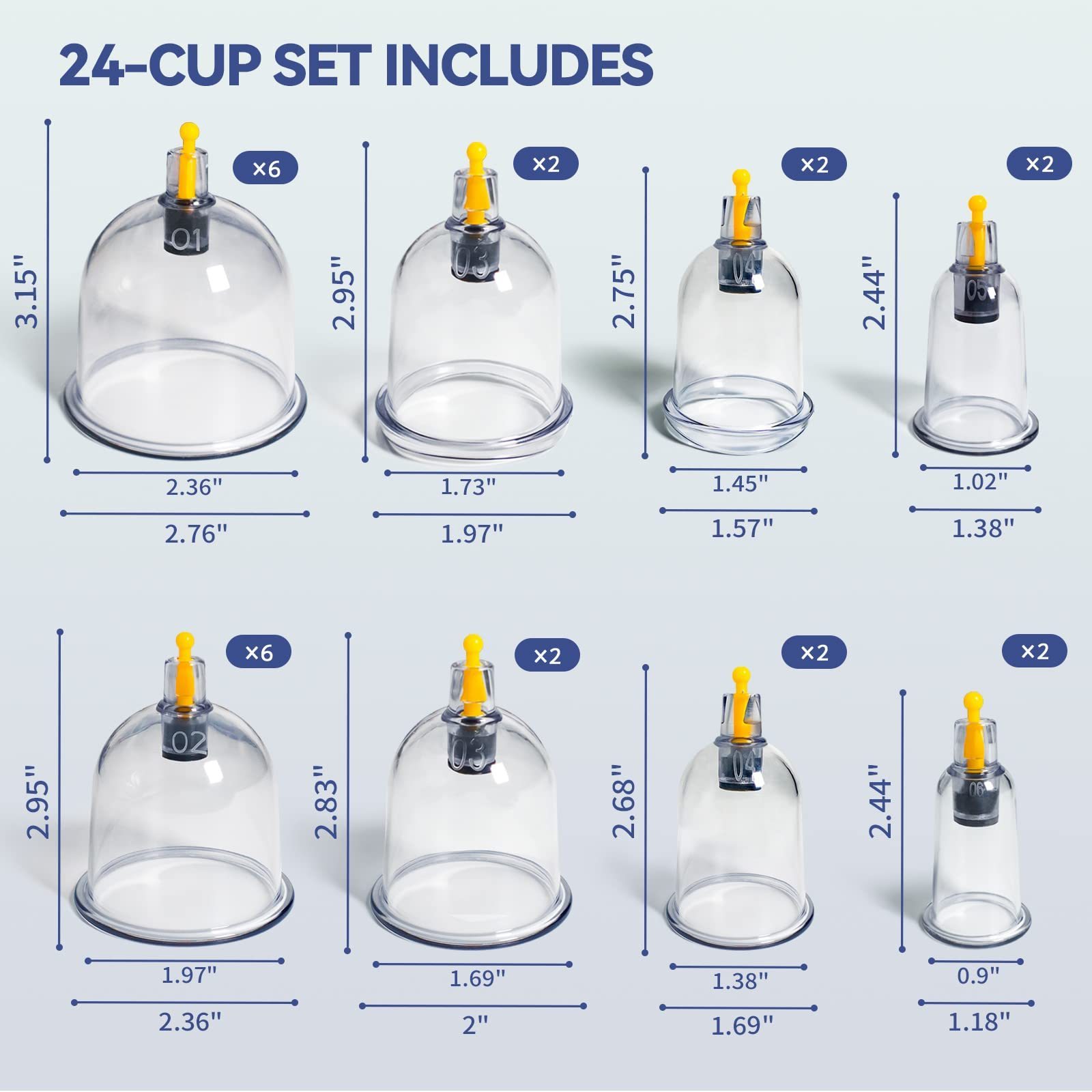 Factory Price Wholesale Original OEM Factory 24 Hijama Therapy Suction Cupping Massage Therapy Set