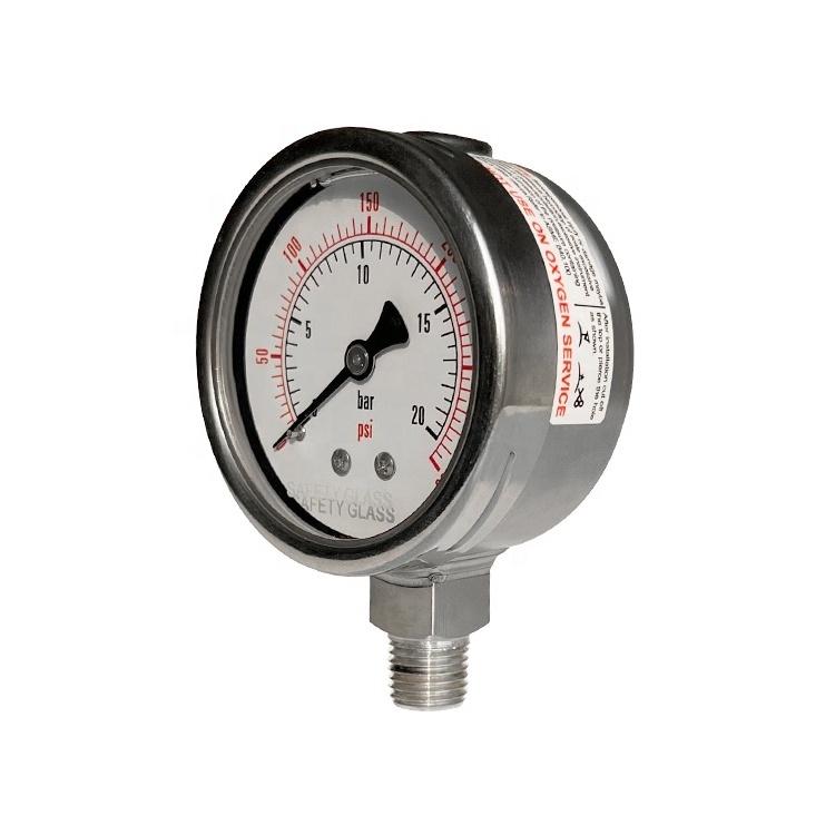 2.5Inch lazer welding radial direction stainless steel ammonia manometer pressure gauge 200 bar