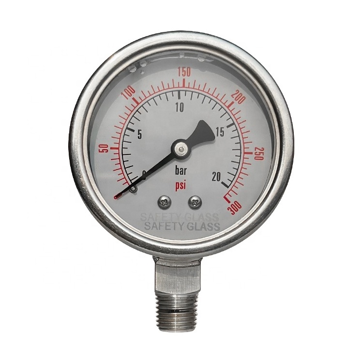 2.5Inch lazer welding radial direction stainless steel ammonia manometer pressure gauge 200 bar