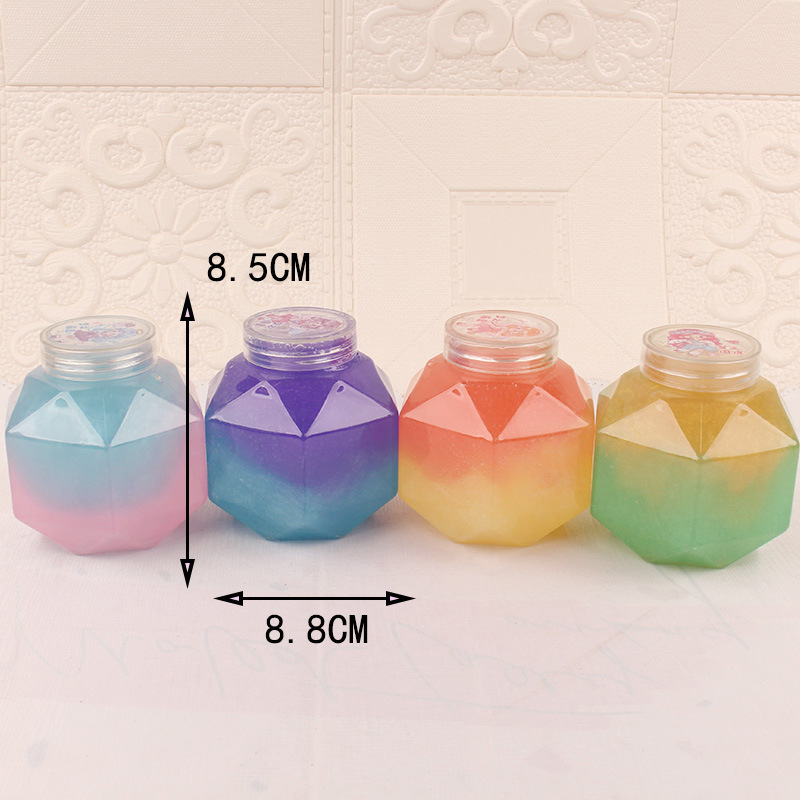 Colour pearl jewel bottle Slime glue clay non-stick foaming glue sand skin glue snot clay children's toys cheap slime shops