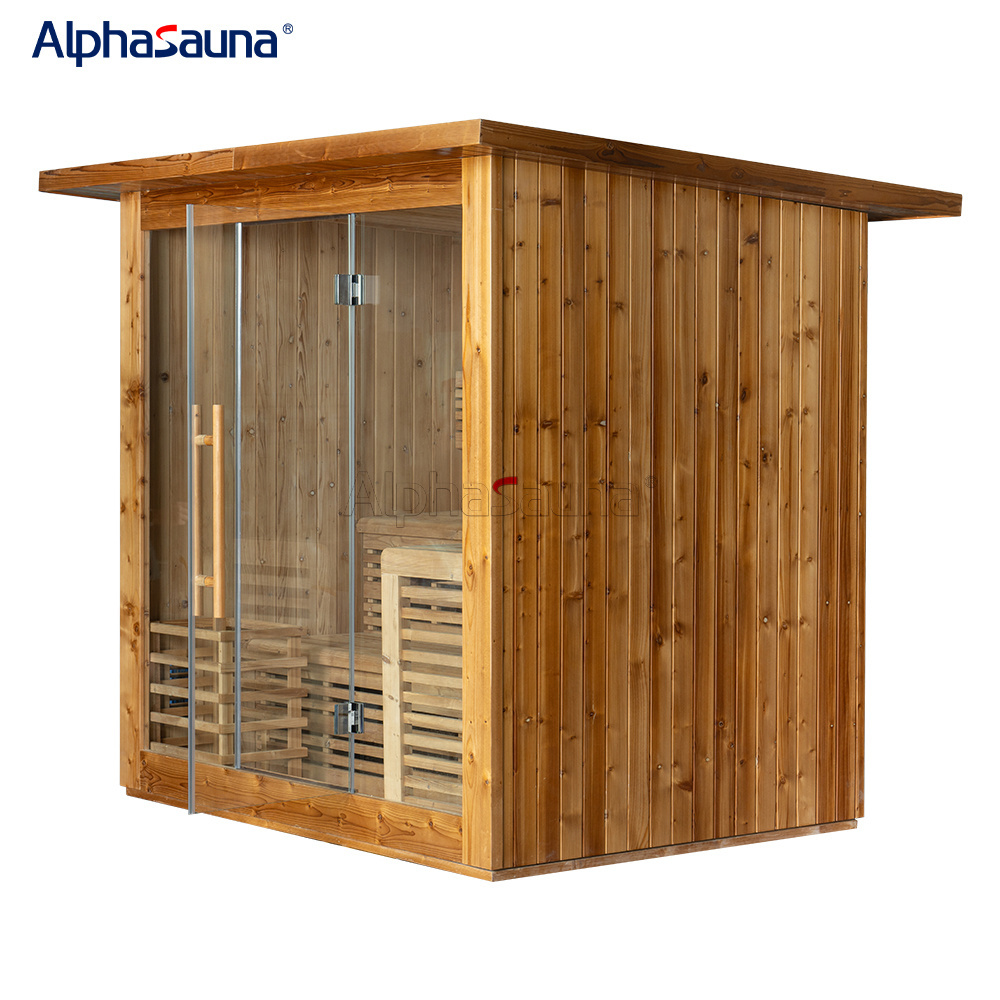 4 Persons Indoor Infrared Sauna Timber House Prefabricated Spa Tubs Sauna Rooms Wet Steam