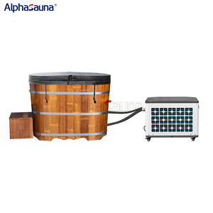 Customized Cold Plunge Pool Double Valve Bath Tub Outdoor Cold Plunge Tub With 1hp Chiller And Filter Cold/Hot Plunge Tub