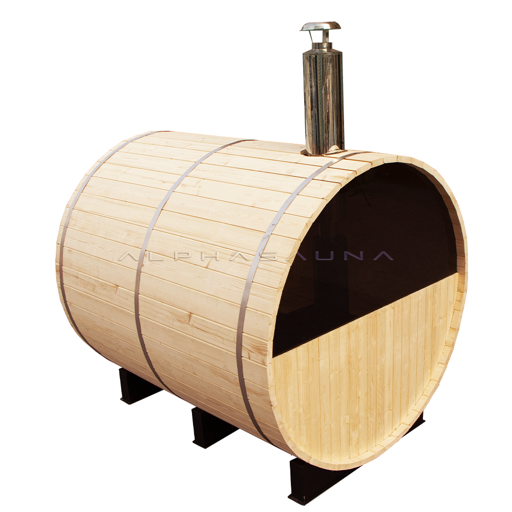 4-6 Persons Traditional Sauna Outdoor Barrel Sauna Room Home Sauna