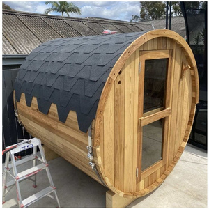 2-4 Persons Barrel Sauna Room No Porch With Sauna Heater For Sales