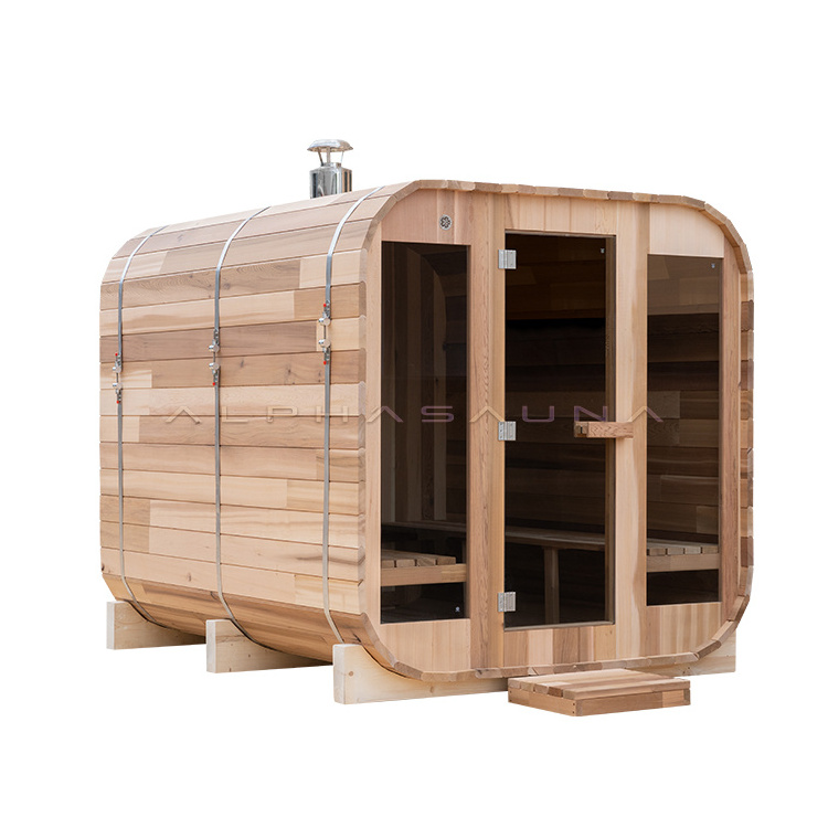 Customizable Size New Design 10 Person Square Cube Outdoor Wooden Steam Sauna Guangdong