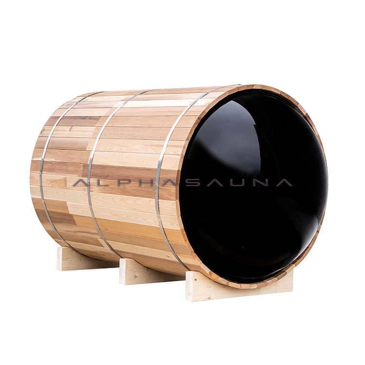 2-4 Persons Barrel Sauna Room No Porch With Sauna Heater For Sales