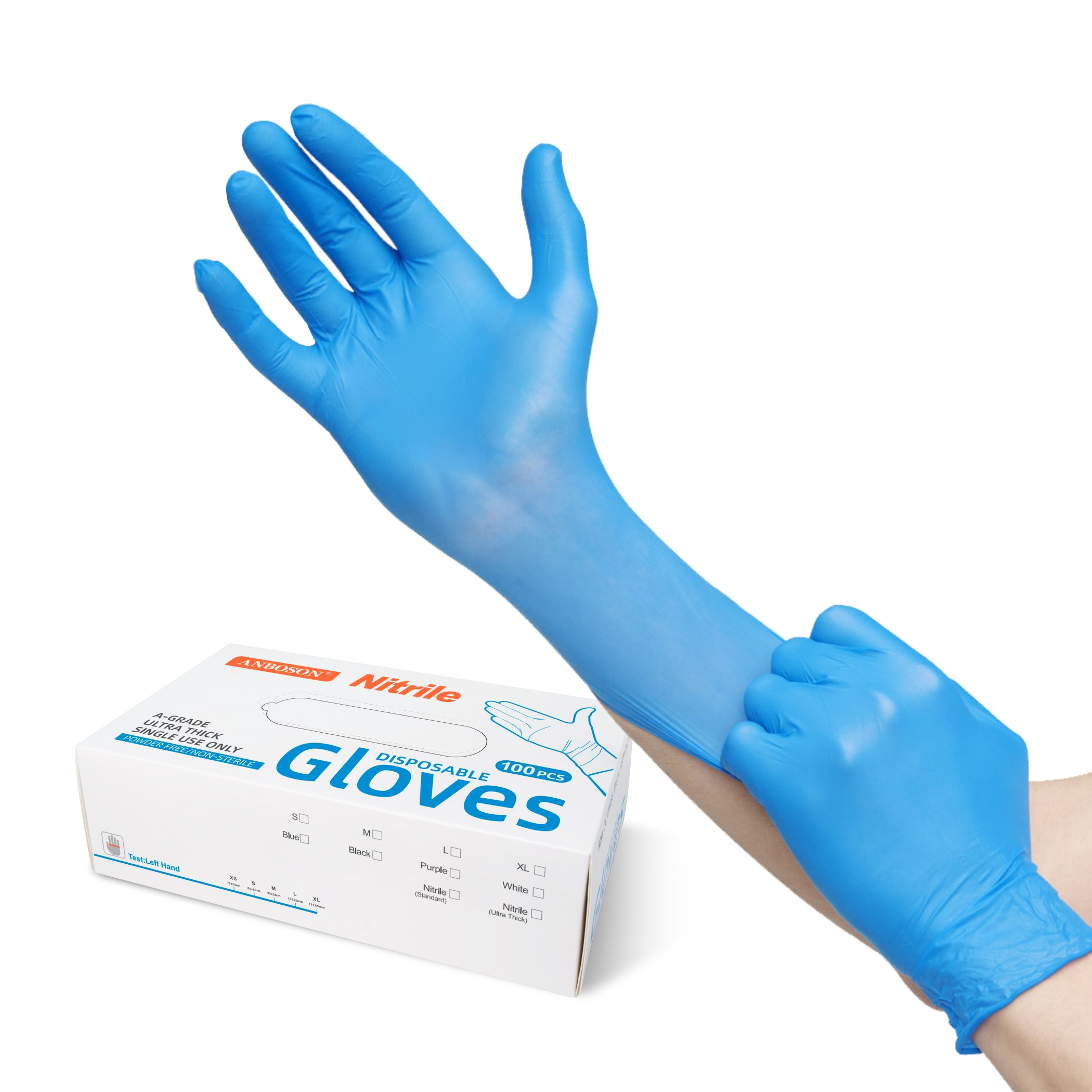 100Pcs 5Mil 9Inch Xs Latex Powder Free Disposable Nitrile Gloves for Kids Students Son or Daughter