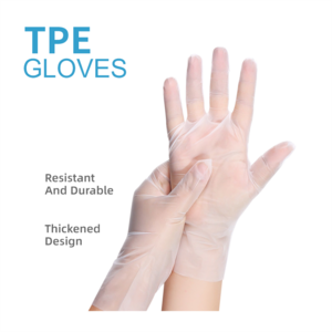 Cost-effective Disposable Plastic Gloves  Pe Plastic Gloves Transparent Poly Food Polyethylene TPE Stretch Hybrid Poly Gloves