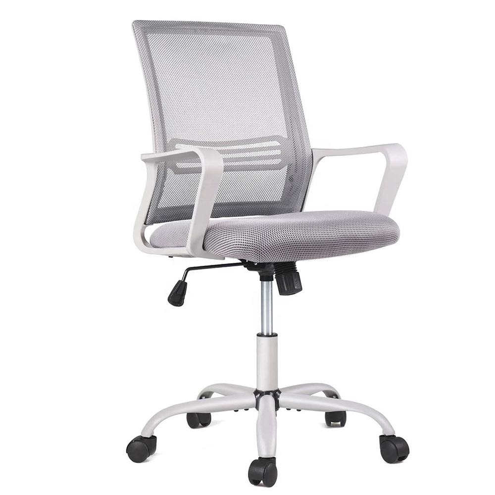 UK Home Office Furniture Cheap Breathable Mesh Computer Chair Mid Back Task Chair with Armrests Lumbar Support