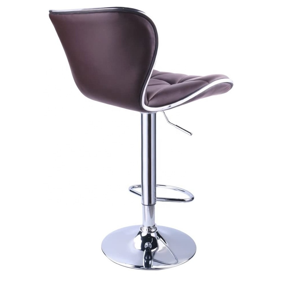 Leisure Popular Bar Chairs Purple Leather High Quality Breakfast Bar Stools Upholstered PU Leather Seat Bar Chair With Backrest